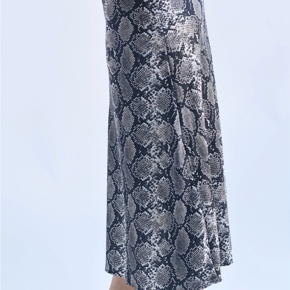 Urban Outfitters Snake-Print Midi Skirt in Black & Brown